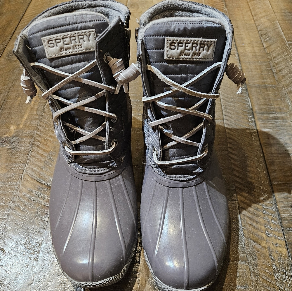 Womens Grey Sperry boots size 9